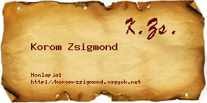 Korom Zsigmond névjegykártya